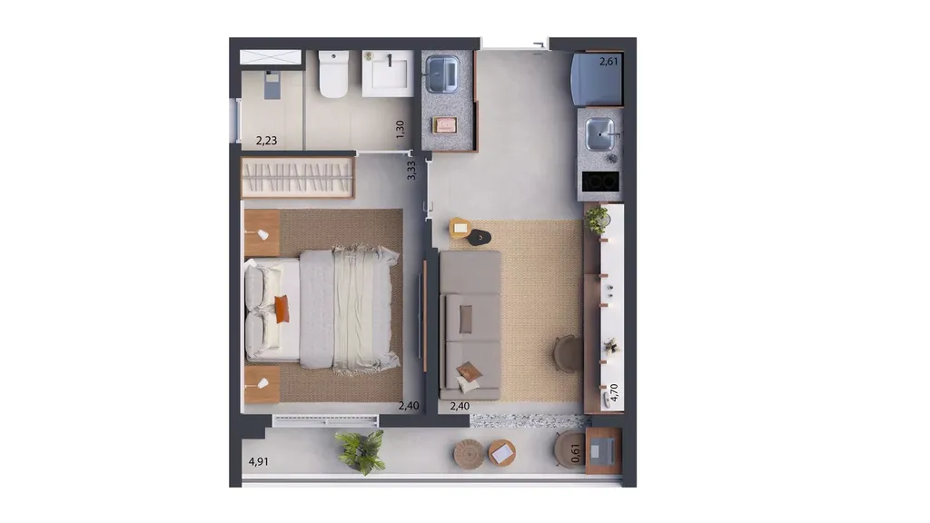 Planta da unidade Apartamento - 37  - Dream Fit Vila Mariana - Residencial