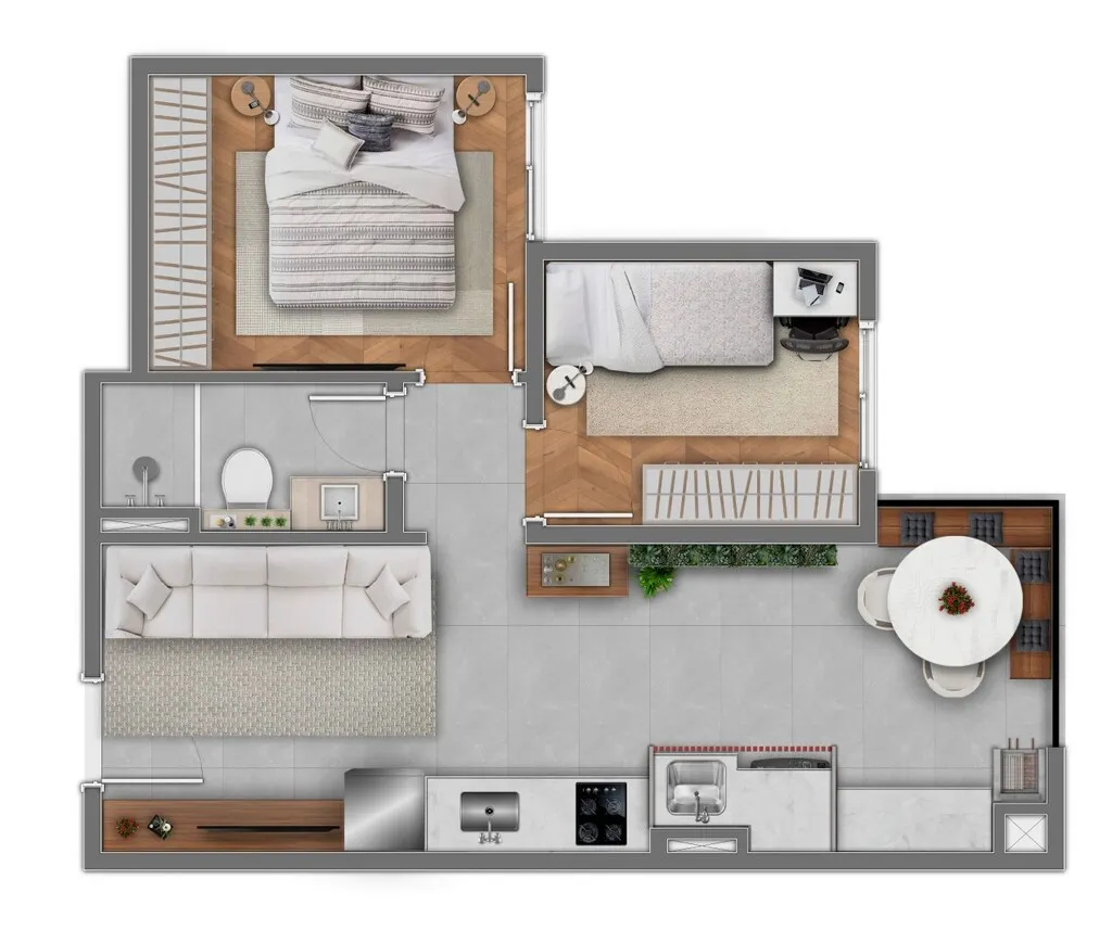 Planta da unidade Apartamento - EV2303  - Essência da Vila - Residencial