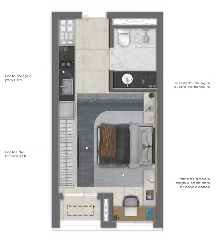 Planta da unidade Apartamento - 113  - Led Madá - NR