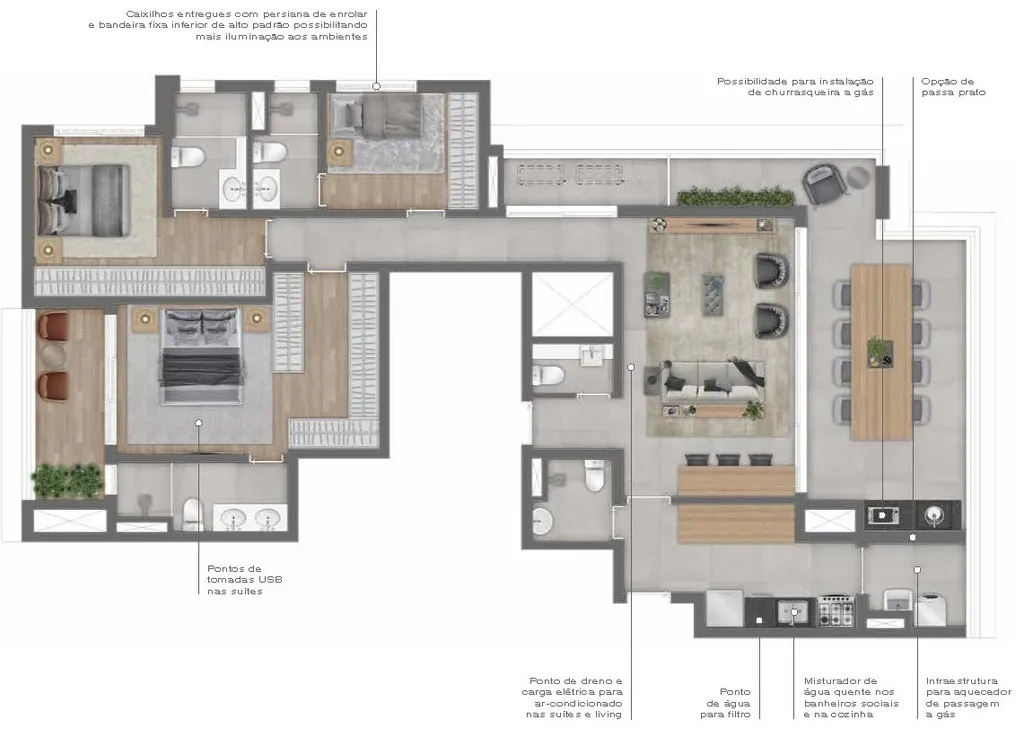 Planta da unidade Apartamento - 262  - Led Vila - Residencial