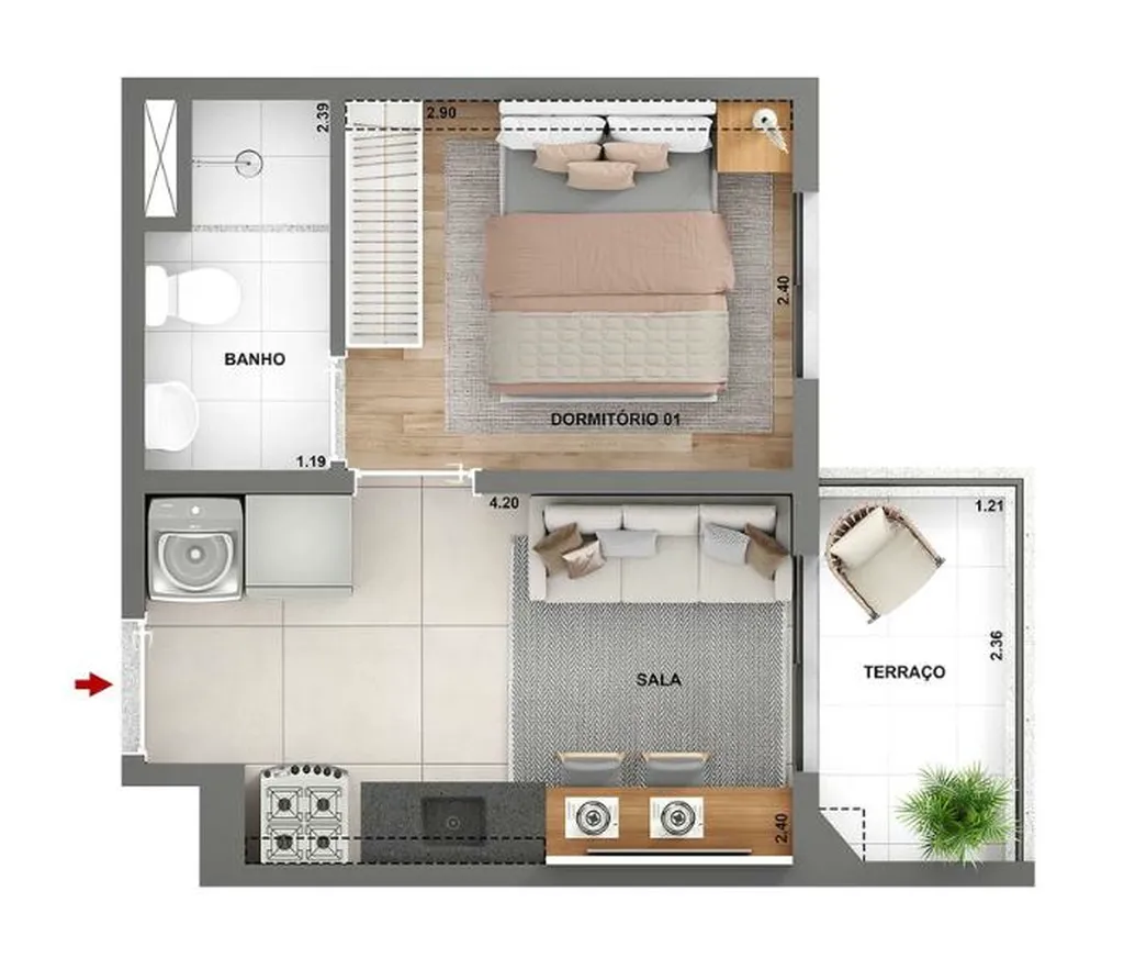 Planta da unidade Apartamento - 807 Torre B - Parque das Nações Condomínio Laguna