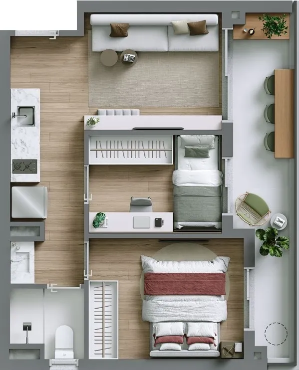 Planta da unidade Apartamento - 710  - Ryt Paulista - Residencial