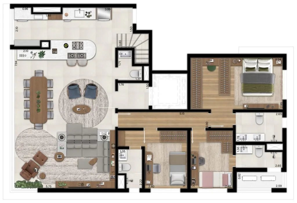 Planta da unidade Cobertura Duplex - U152  - Simão 717 Pinheiros