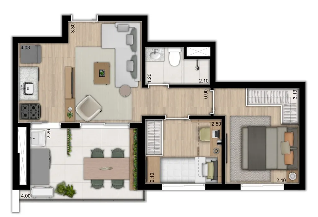 Planta da unidade Apartamento - 706  - Versos Ipiranga - Residencial