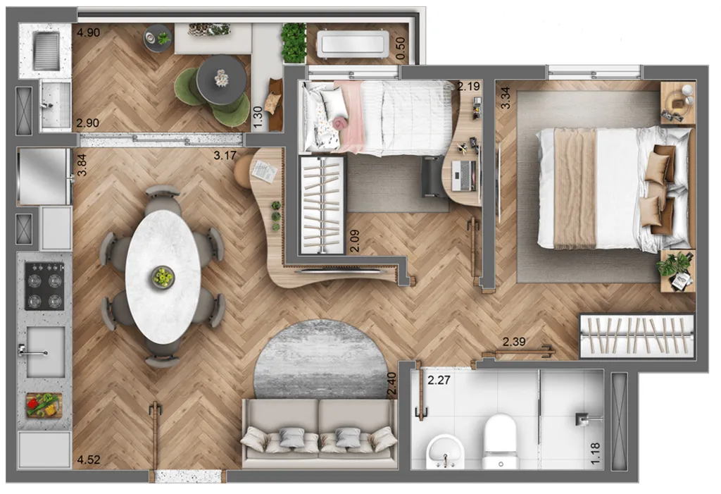 Planta da unidade Apartamento - 810  - Vista 553