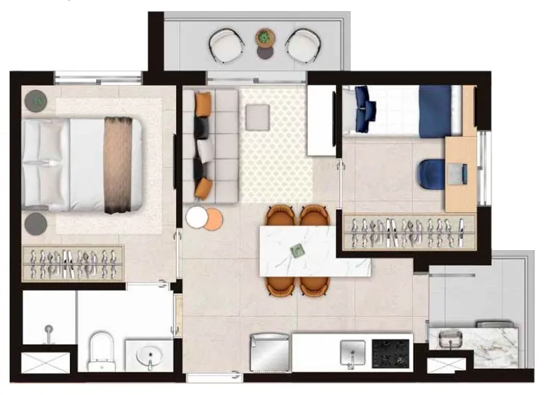 Planta da unidade Apartamento - 815  - Viva Benx Pompéia - Residencial