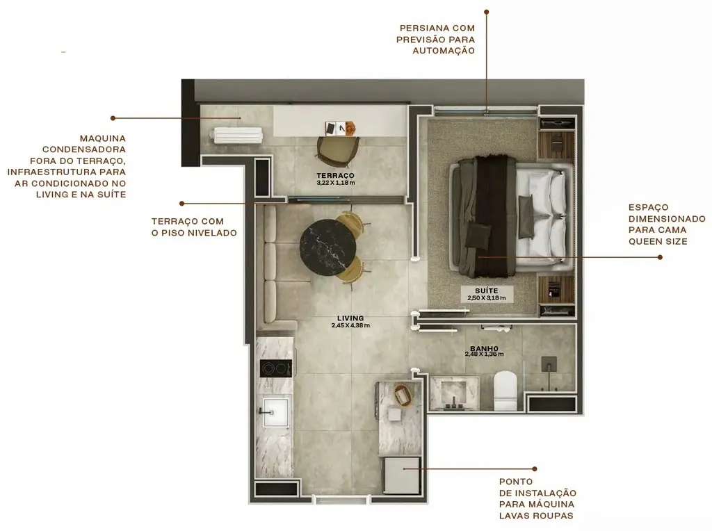 Planta da unidade Apartamento - U055  - WALKPAULISTA - Residencial