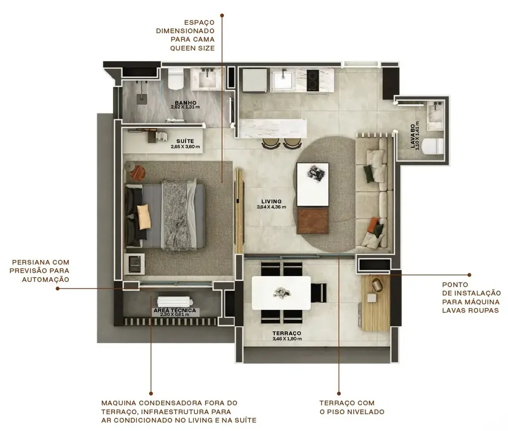 Planta da unidade Apartamento - U113  - WALKPAULISTA - Residencial